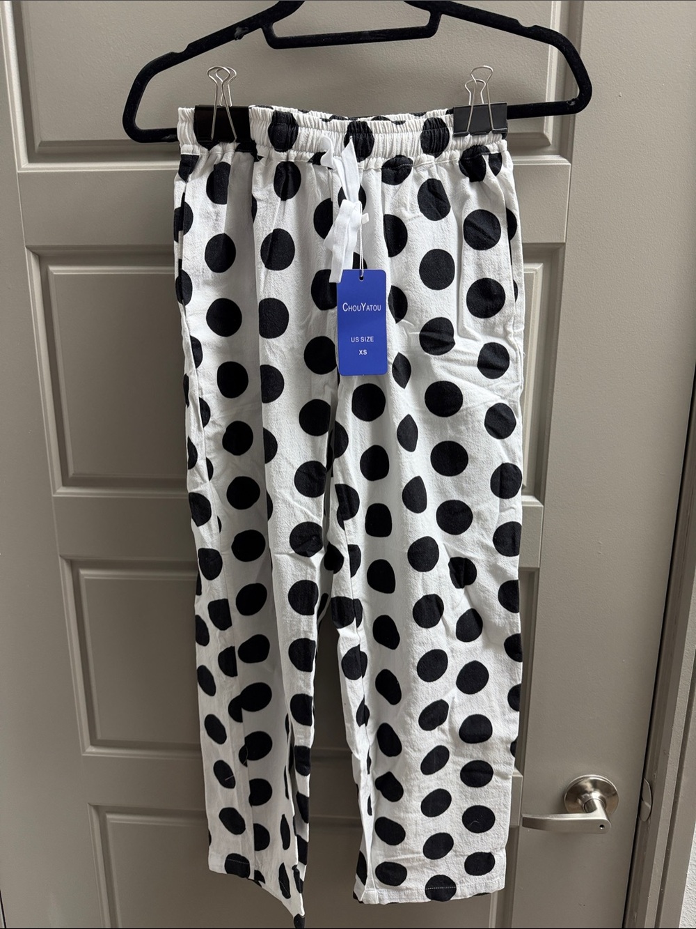 Kids Black & White Polka Dot Pajama Pants